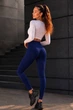 Лосины женские тёмно-синего цвета с принтом Fashion размер 44 (216095) - изображение 3