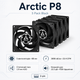 Вентилятор для корпусу Arctic P8 80 мм 3000 об/хв 5 Pack Black (ACFAN00153A) - зображення 1