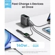 Мережевий зарядний пристрій Anker 140W з дисплеєм + кабель 240w - зображення 3