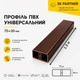 Декоративная рейка ПВХ 75х30 мм для зонирования пространства и декора интерьера, коричневая, 1.5 м - изображение 2