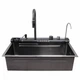 Кухонна мийка багатофункціональна Mixxus MH7546-SET-07 DECOR NANO-BLACK з вбудованим змішувачем - зображення 3
