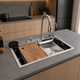 Кухонна мийка багатофункціональна Zerix ZH7546-SET-07.SUS304 DECOR із вбудованим змішувачем - зображення 3