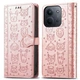 Чехол Embossed Cat and Dog для Xiaomi Poco C85 4G EU 173 mm книжка кожа PU с визитницей розовое золото - изображение 4