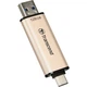 USB флеш накопичувач Transcend 128GB JetFlash 930 Gold-Black USB 3.2/Type-C (TS128GJF930C) - зображення 4