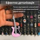 Брелок гітара для ключів брелоки брелки на ключі сумку рюкзак портфель дзеркало автомобіля у вигляді електрогітари автомобільна підвіска в машину сувенірний металевий Рожевий 99_10_0_4C - зображення 2