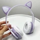 Беспроводные детские наушники с ушками Cat Ear фиолетовые - изображение 4