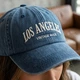 Кепка Los Angeles vintage синя літня бавовняна унісекс з регулюванням розміру 56-60 см, бейсболка стильна вінтажна cotton синього кольору - зображення 9