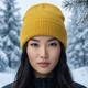 Шапка из хлопка и акрила One Size для девушки и парня, головной убор шапка демисезонный унисекс для повседневной носки - изображение 6