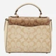 Сумка кросс-боди через плечо женская из натуральной кожи маленькая Coach Morgan 21 Top Handle Satchel BG-COA-145 Бежевая (195031870934) - изображение 3