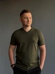 Чоловічі зелені футболки з V-вирізом "Тризуб" M-54-XXL - зображення 3