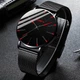 Наручные часы Geneva Fashion Red сетчатый ремешок минималистичные кварцевые часики мужские/женские (унисекс) - изображение 2