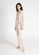 Жіночі штани в рубчик Giulia WARMLY TOUCH 4308/150 M White-milk - зображення 1