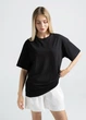 Жіноча футболка з бавовни oversize Giulia T-SHIRT BASIC 4825/010 S Black-black - изображение 1