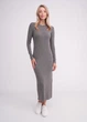 Жіноча сукня максі в рубчик з боковим розрізом Giulia MOSSLINES 8809/150 L Grey-gunsmoke melange - зображення 5