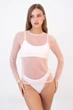 Жіночий лонгслів в сітку Giulia AIR MESH 7001/070 S/M Pink-pale, прозорий лонгслів в горошок - зображення 2