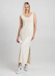 Жіноча довга сукня з трикотажного полотна в рубчик Giulia ESSENTIAL MILK 8710/320 M/L White-light cream - изображение 4