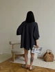 Костюм женский летний рубашка шорты оверсайз плотный трикотаж хлопок OneSize Графит - изображение 2