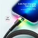 Дата кабель USB 2.0 AM to Lightning 2.0m 2.4A LED black Essager (EXCL-XCDA01) - зображення 5
