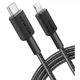 Дата кабель USB-C to Lightning 1.8m nylon 322 black Anker (A81B6G11) - зображення 1