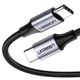 Дата кабель USB-C to USB-C 1.0m US261 3A Alum. Braid Gray\Black Ugreen (50150) - изображение 1