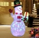 Надувной рождественский снеговик 5 FT со светодиодной RGB подсветкой для двора и дома - изображение 5
