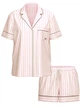 Сатиновая пижама Victoria's Secret Glazed Satin Short Pajama Set — Signature Stripe - Розовая полоска - XS - изображение 1