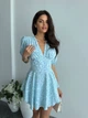 Платье-комбинезон мини в горох мятного цвета 38689 46/48 - изображение 2