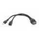Кабель USB AF — microUSB (M)/microUSB (F), 15 см, чорний, Cablexpert (A-OTG-AFBM-04) - зображення 1