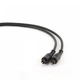 Кабель оптичний звуковий Toslink, JIS F05 (M) — JIS F05 (M), 2 м, чорний, Cablexpert (CC-OPT-2M) - зображення 1