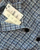 Піджак короткий з текстурованого твіду блакитний з білим Zara розмір S - зображення 10