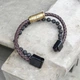 Браслет мужской Bullet из лавового камня и плетенного кожаного шнура с латунной бусиной - изображение 3