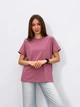 Женская однотонная футболка Pink Daisy Сиреневый 48-52 (4022) - изображение 1