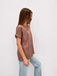 Женская однотонная футболка Pink Daisy Кофейный 48-52 (4022) - изображение 2