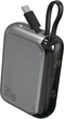 Powerbank 4smarts Pocket with integrated USB-C Cable 10000 mAh 30W Grey (KAT06964) - obraz 1