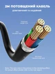 Мережевий фільтр подовжувач 6 розеток з 4 USB 2 м із захистом із заземленням зі швидким заряджанням PD 20W Ldnio 2500W 10A Black - зображення 6