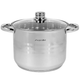 Кастрюля Kamille KM-5402, 6.0 л, Ø22 см, нержавеющая сталь, стеклянная крышка, серебристая, для всех плит - изображение 2