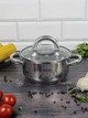 Каструля Ofenbach KM-100522 1л з нержавіючої сталі зі скляною кришкою для індукції та газу 14см - зображення 8