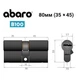 Цилиндр дверной ABARO B100 35/45 ключ/ключ 80мм черный - изображение 2