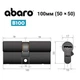 Цилиндр дверной ABARO B100 50/50 ключ/ключ 100мм черный - изображение 2
