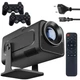 Проектор HCS350 PRO для переглядів фільмів, серіалів, ігор, з джойстиками та пультом ДК, Wi-Fi, Bluetooth, HDMI та USB підключення, Android 11, чорний - зображення 1