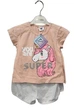 Костюм для девочки Baby Rose летний с футболкой и шортами 110 см персиковый - изображение 3