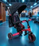 Беговел Tri-cycle 6in1 Milano 002 красный от 1 года с боковой поддержкой и козырьком - изображение 2