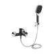 Змішувач для ванни Qtap Grand (з душовим гарнітуром) QTGRABCR006 Chrome/Black - зображення 1