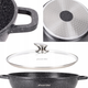 Кастрюля-вок с крышкой Kamille KM-4485, 4 л, литой алюминий, Ø28 см, антипригарное покрытие «черный мрамор», для всех плит - изображение 4