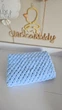 Плюшевый плед Chickabiddy, голубая пряжа, 85х85 см, ручное плетение - изображение 1