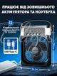 Мини кондиционер вентилятор увлажнитель воздуха ночник настольный Smart от USB портативный с резервуаром таймер 3 скорости 7 цветов 300 мл черный - изображение 7