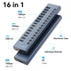 USB хаб Acasis HB16 Pro USB 3.2 Gen 2 з блоком живлення 16 портів hub концентратор алюмінієвий - зображення 2