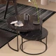 Набор журнальных столиков Solme Homepaketo 2 в 1 Marble Black, круглые кофейные столики 75 см и 60 см с мраморной столешницей - изображение 5