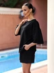 Оверсайз спортивный костюм с шортами из трикотажа пенье ISSA PLUS 15786 3XL черный (issa2007682840991) - изображение 2