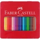 Карандаши цветные Faber-Castell Grip акварельні, тригранні, в металевій коробці 24 кольори, (112423) (25578) - изображение 2